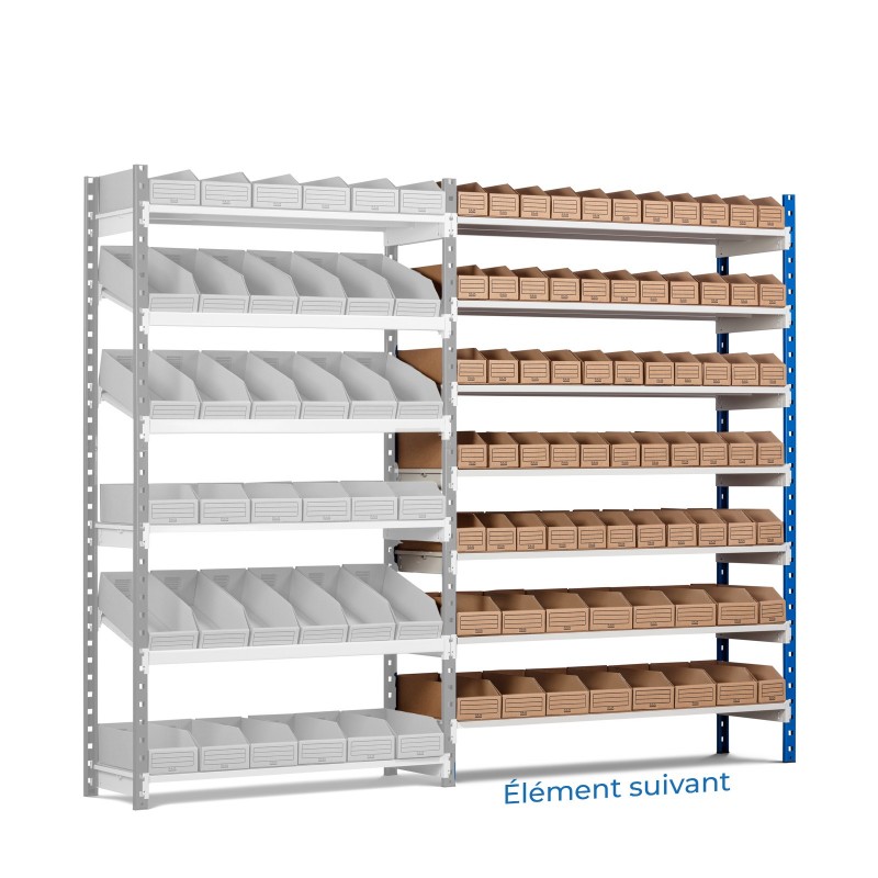 Picking charge legère Rang'Eco Stockage mixte à tablettes inclinées - Élément suivant